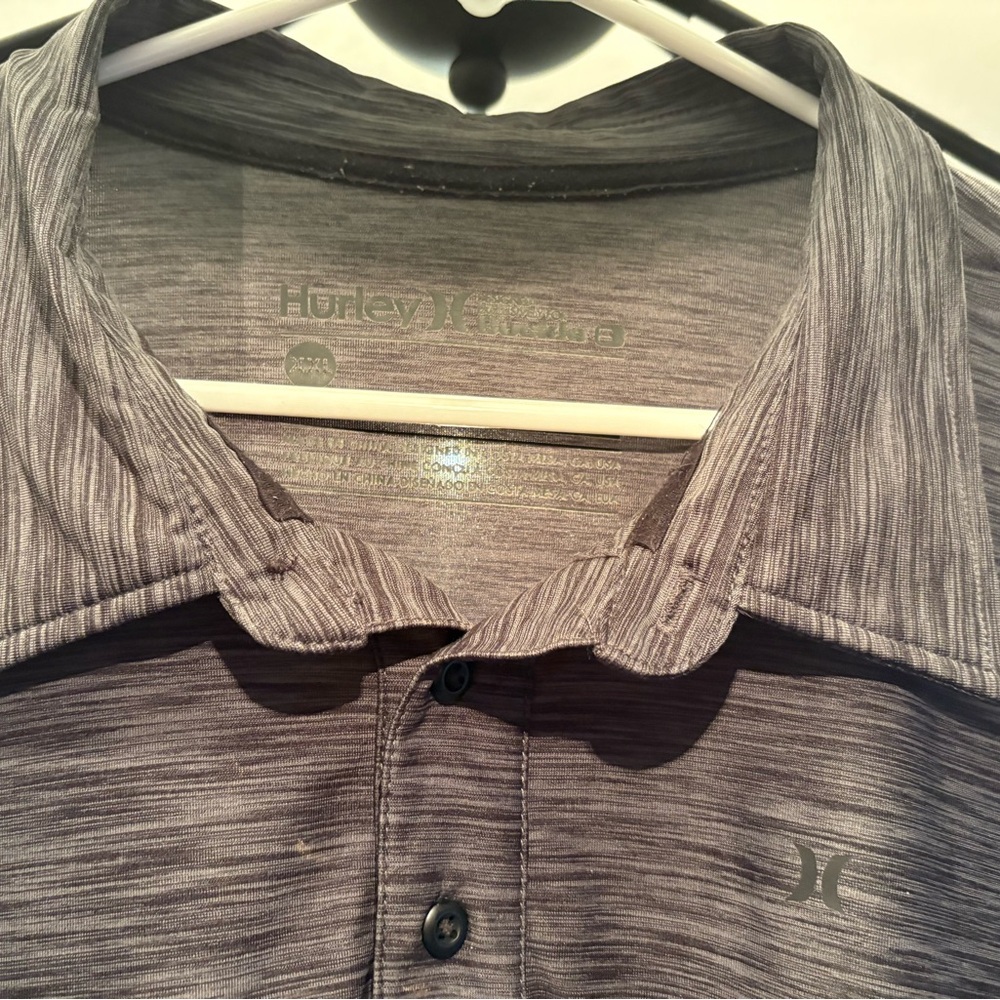 Hurley Men's Striped Gray Button-Down Shirt